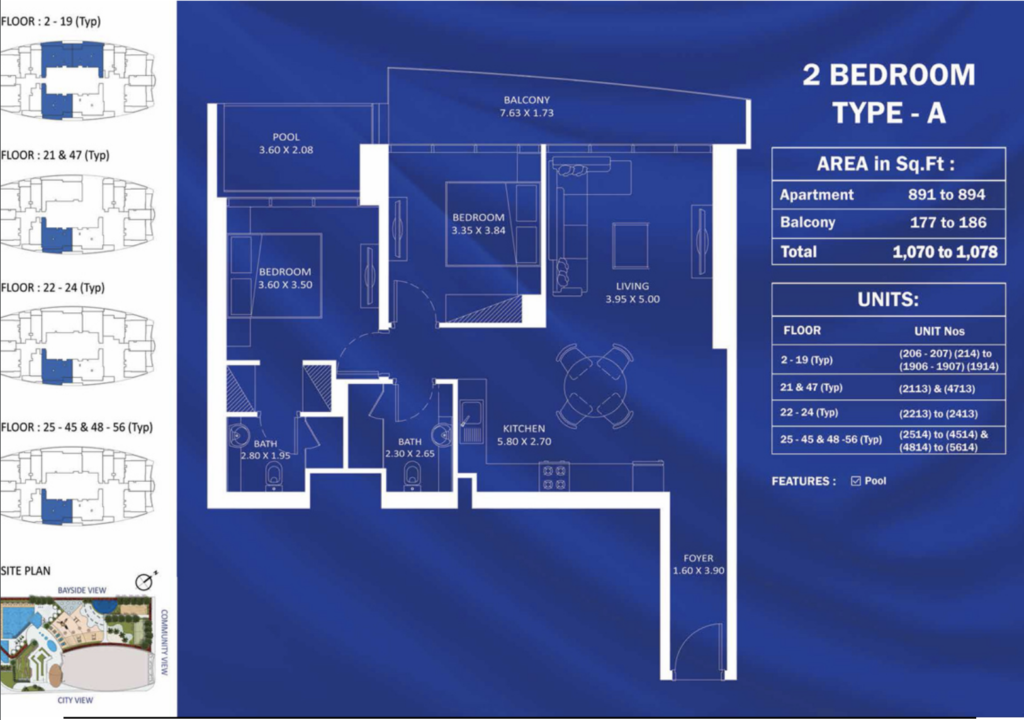 2 bedroom type a floor plan