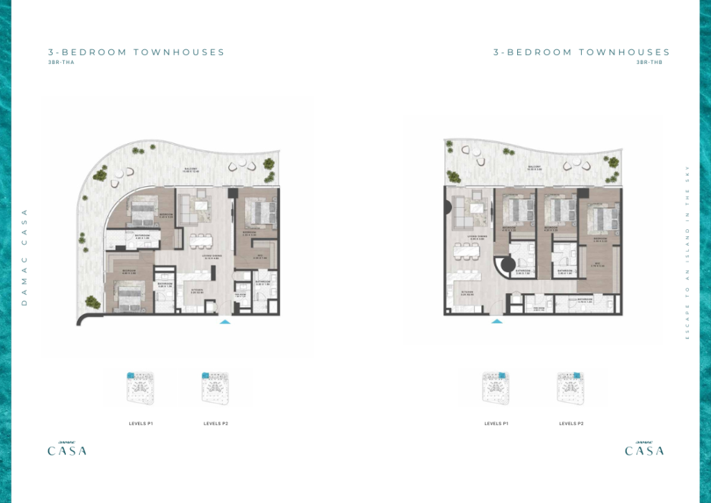 3-BEDROOM TOWNHOUSES