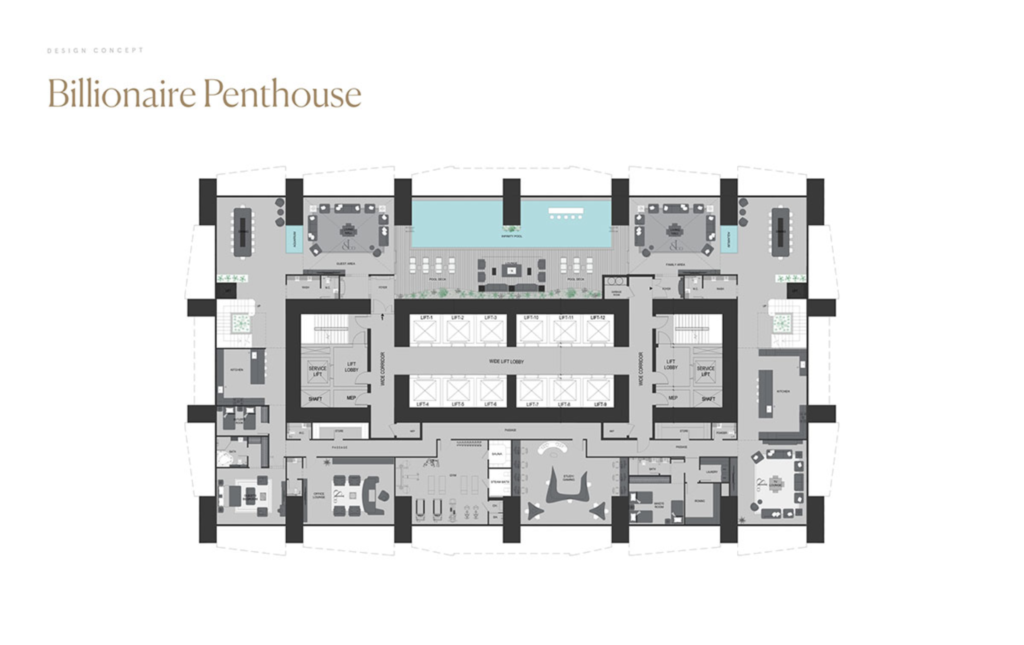 billionaire penthouse floor plan lower lever