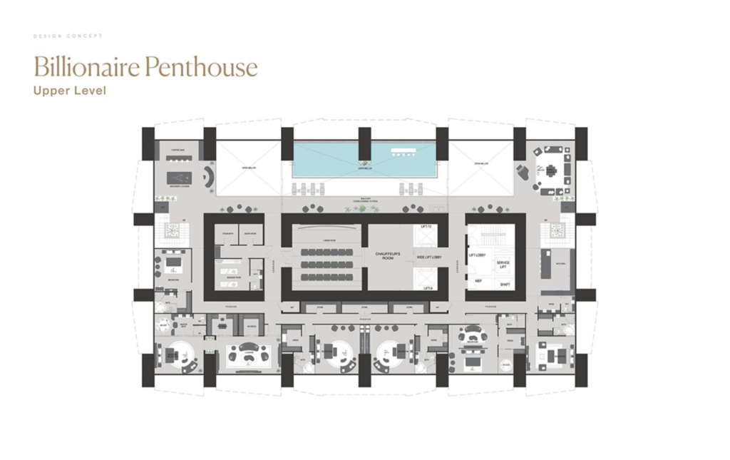 billionaire penthouse upper level floor plan