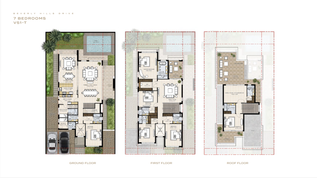 DAMAC HILLS - BEVERLY HILLS DRIVE LUXURY 7 BED VILLA FLOOR PLAN